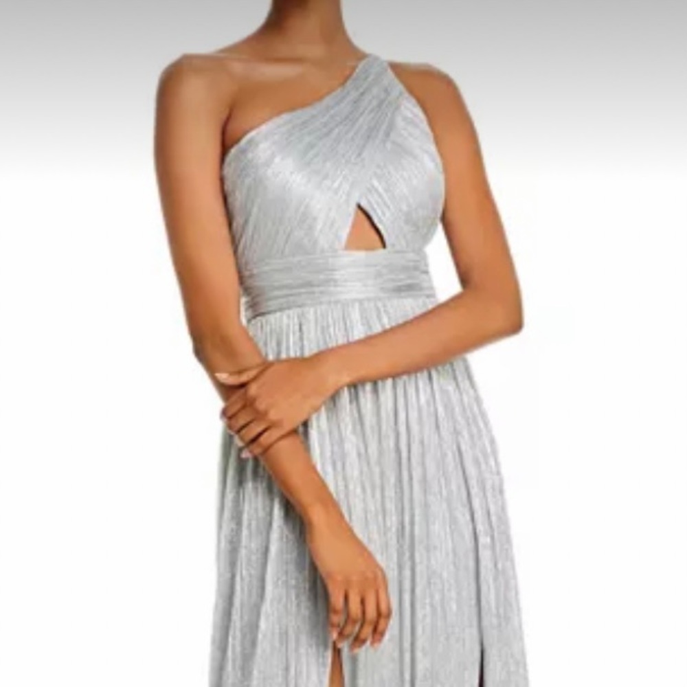 Aidan by Aidan Mattox silver gown - Small